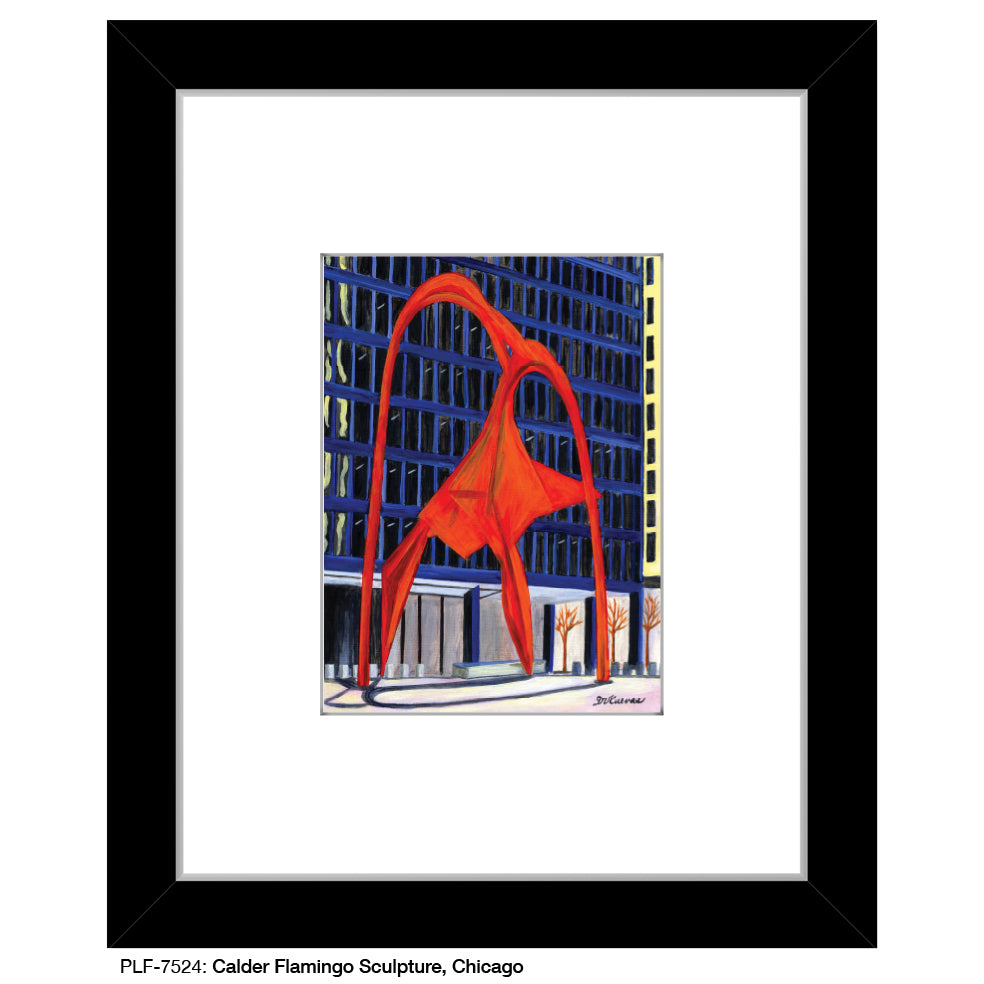 Calder Flamingo Sculpture, Chicago, Print (#7524)