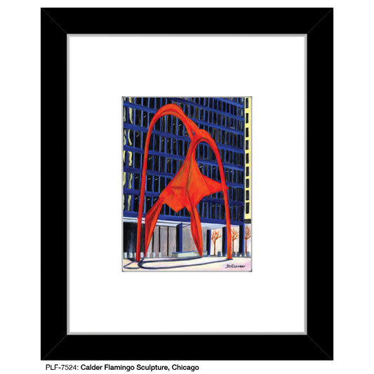 Calder Flamingo Sculpture, Chicago, Print (#7524)