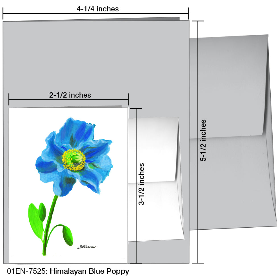 Himalayan Blue Poppy, Greeting Card (7525)