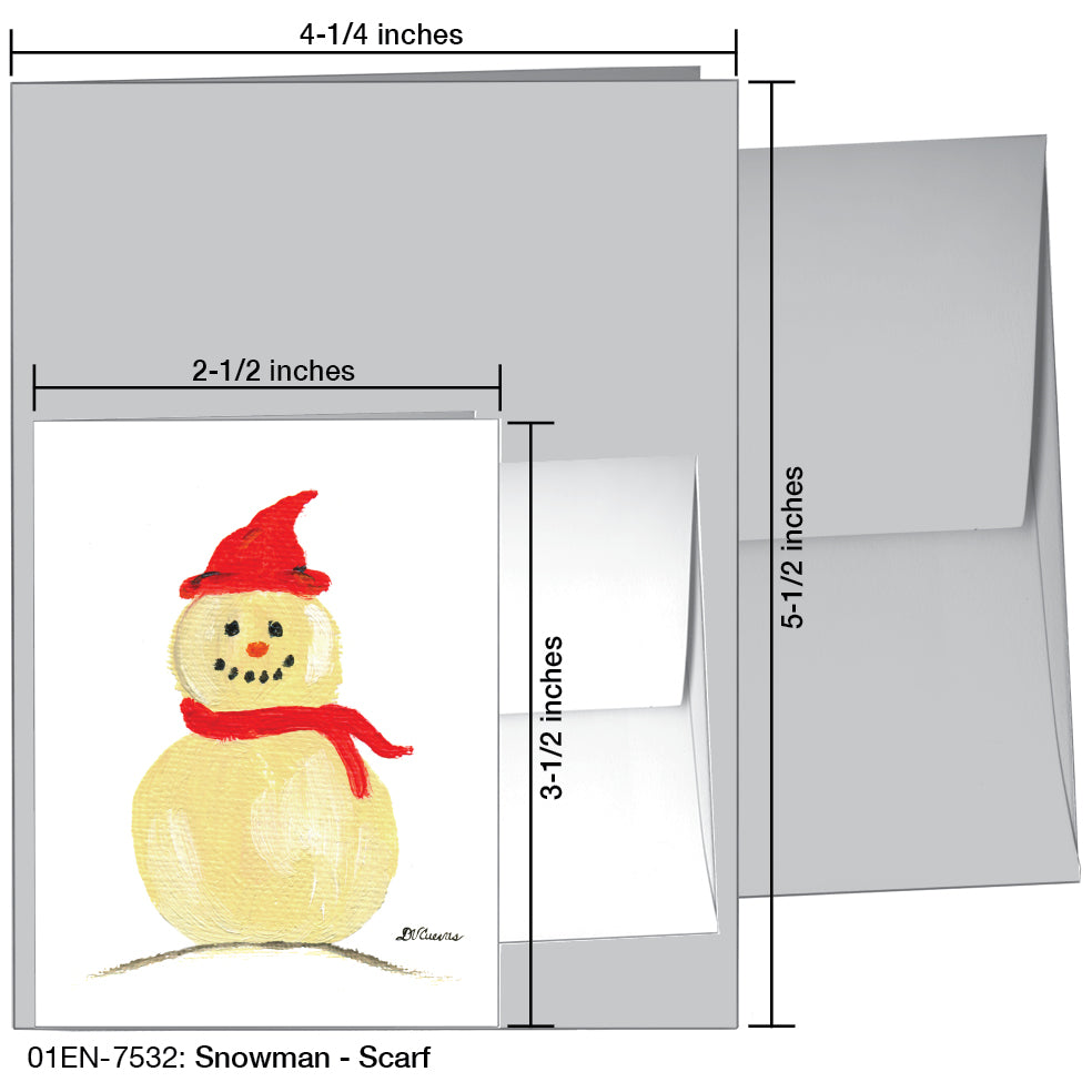 Snowman - Scarf, Greeting Card (7532)