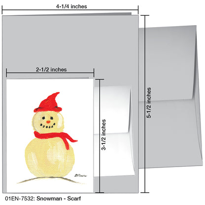 Snowman - Scarf, Greeting Card (7532)