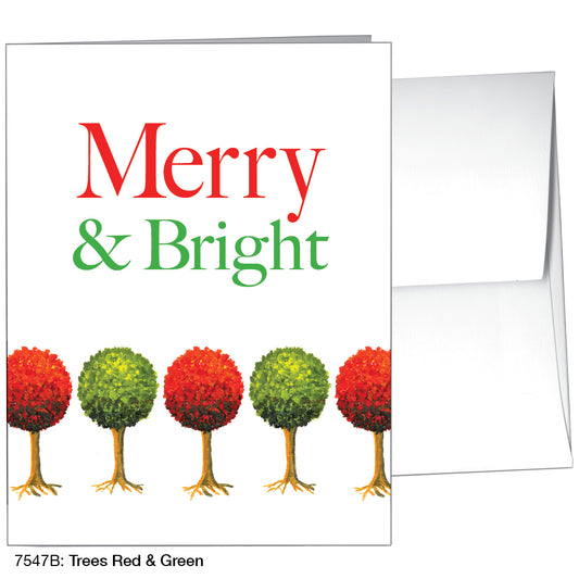 Trees Red & Green, Greeting Card (7547B)