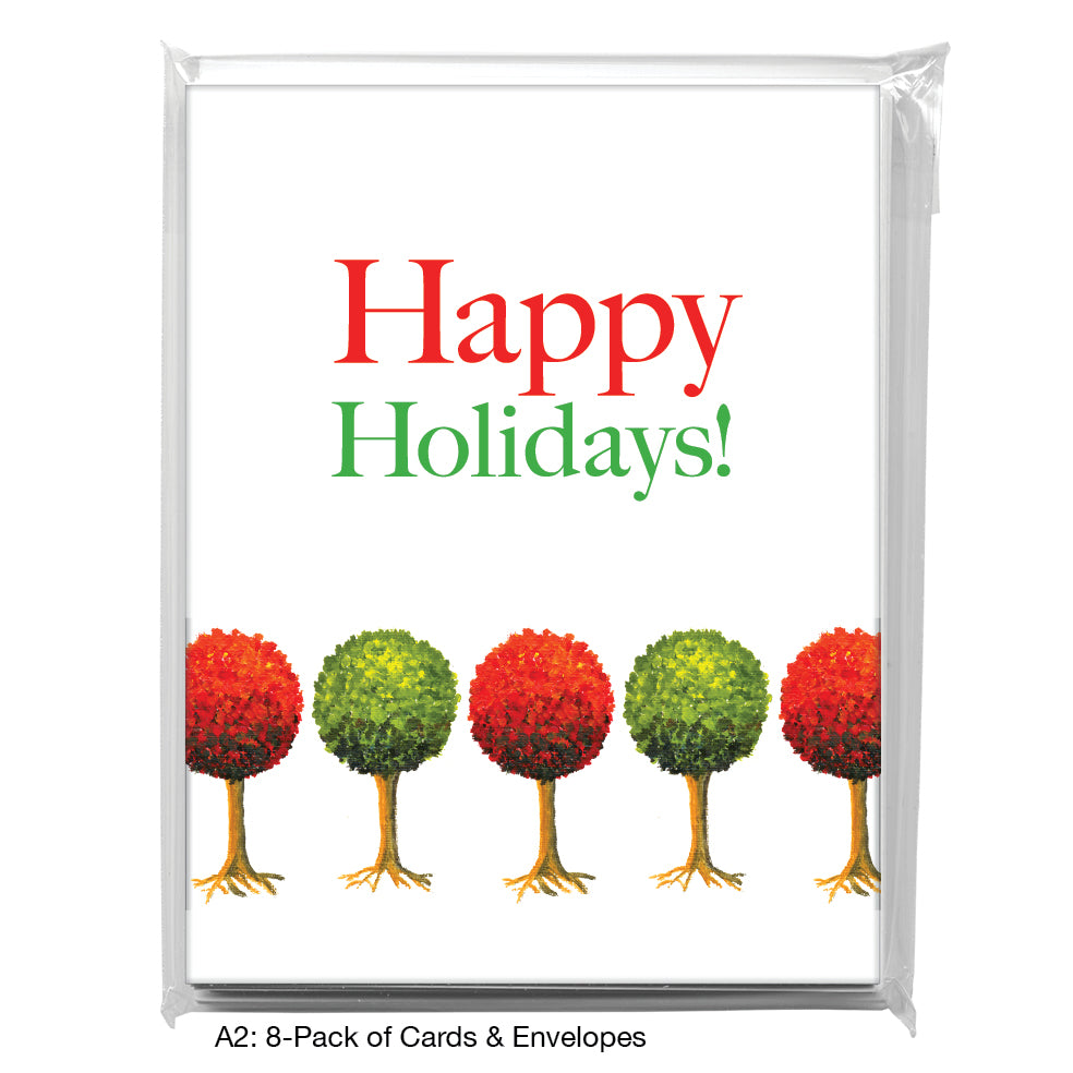 Trees Red & Green, Greeting Card (7547D)