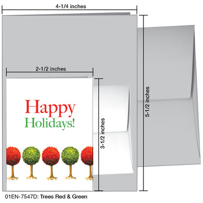 Trees Red & Green, Greeting Card (7547D)