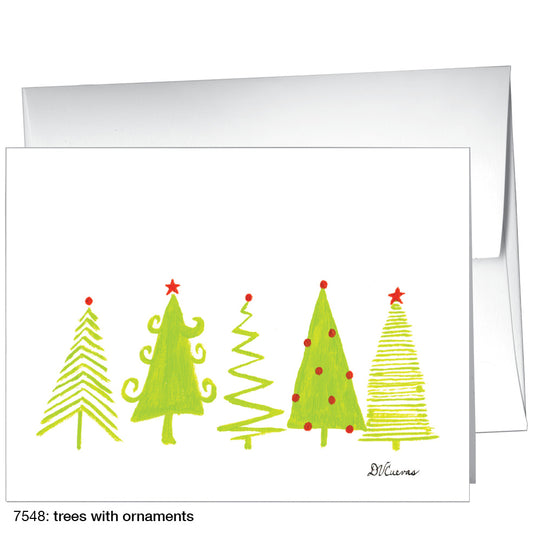 Trees With Ornaments, Greeting Card (7548)