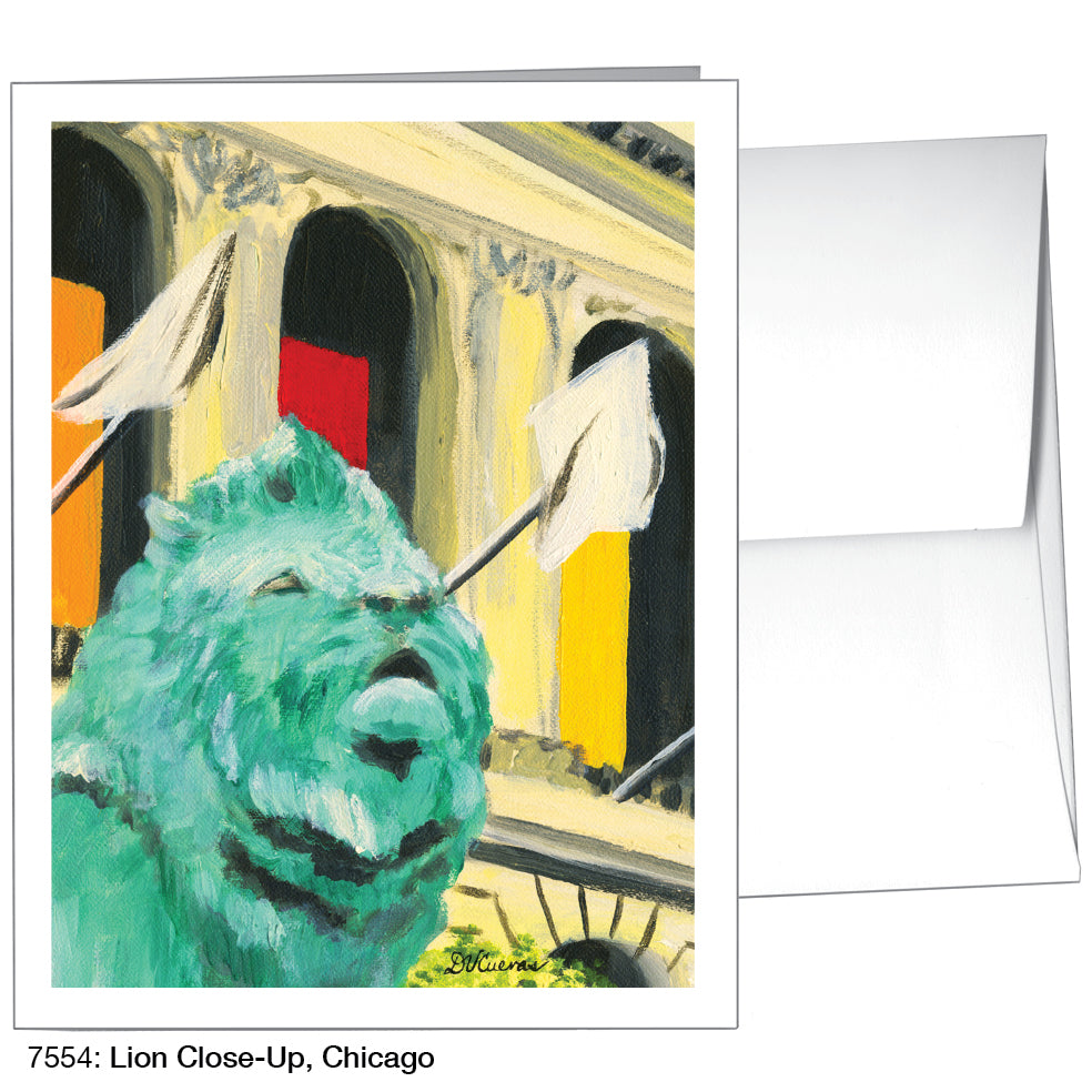 Lion Close-Up, Chicago, Greeting Card (7554)