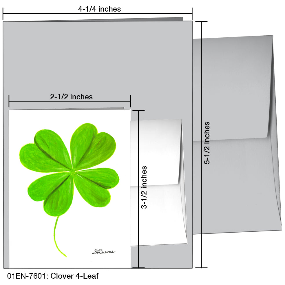 Clover 4-Leaf, Greeting Card (7601)