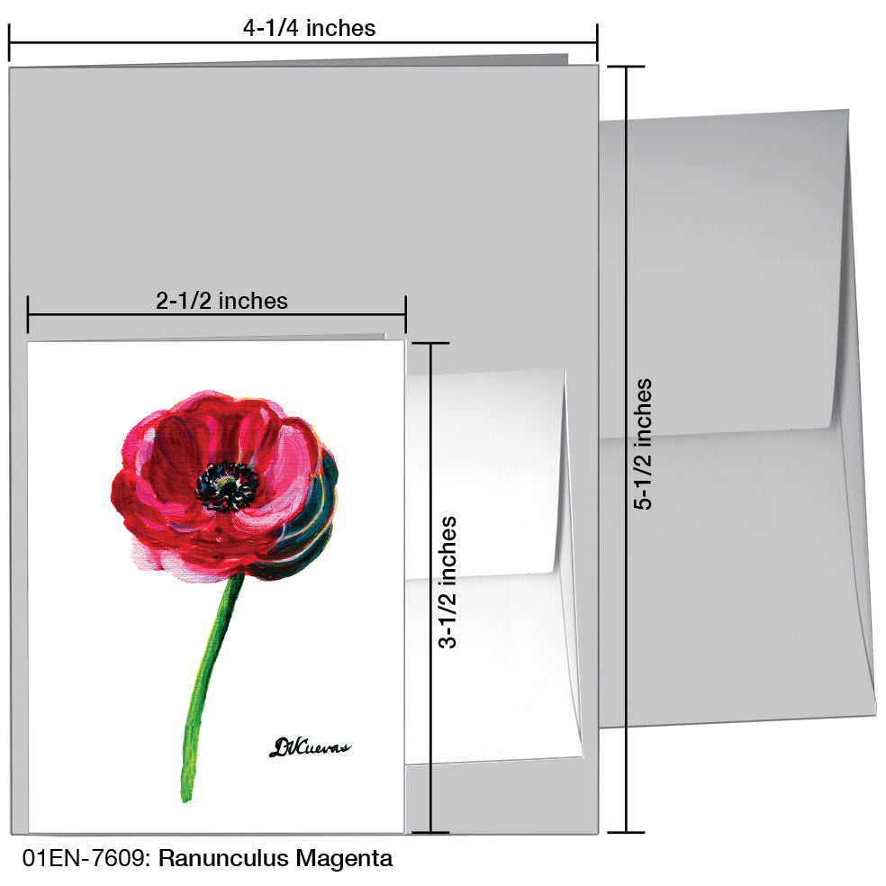 Ranunculus Magenta, Greeting Card (7609)