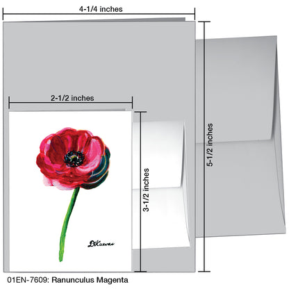 Ranunculus Magenta, Greeting Card (7609)