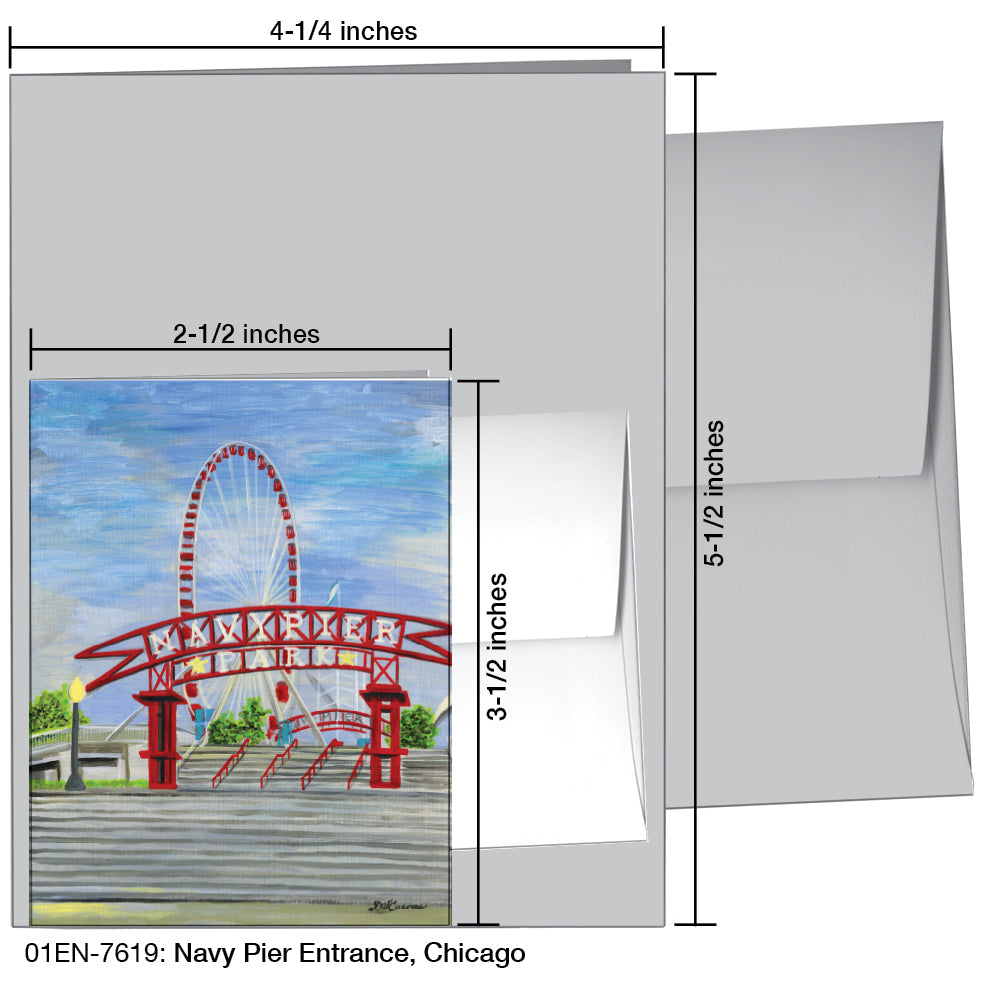 Navy Pier Entrance, Chicago, Greeting Card (7619)