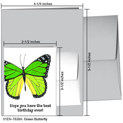 Green Butterfly, Greeting Card (7638A)