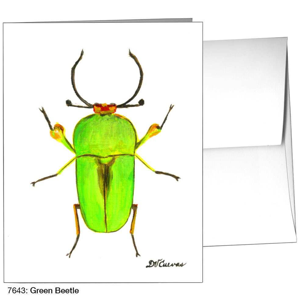 Green Beetle, Greeting Card (7643)