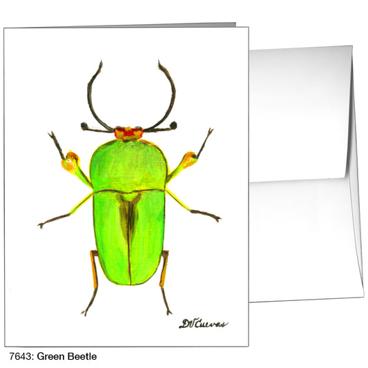 Green Beetle, Greeting Card (7643)