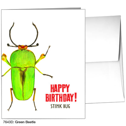 Green Beetle, Greeting Card (7643D)