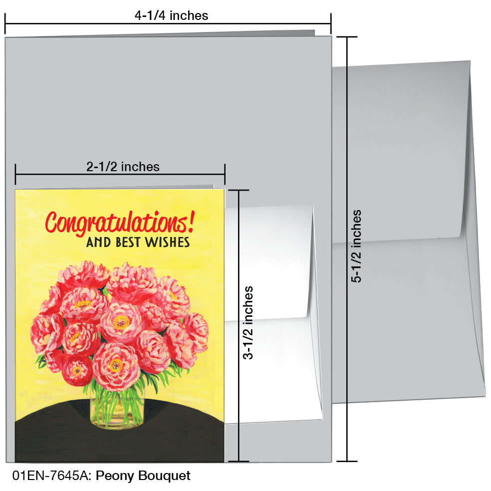 Peony Bouquet, Greeting Card (7645A)