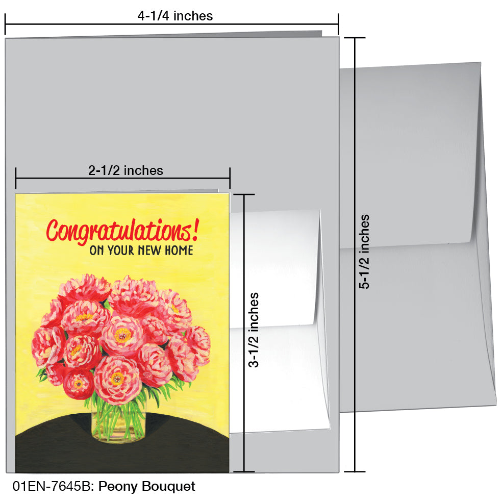 Peony Bouquet, Greeting Card (7645B)