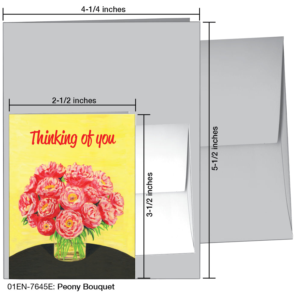 Peony Bouquet, Greeting Card (7645E)