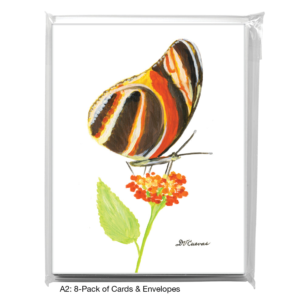 Orange Brown Butterfly, Greeting Card (7676)