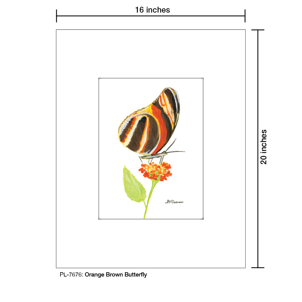 Orange Brown Butterfly, Print (#7676)