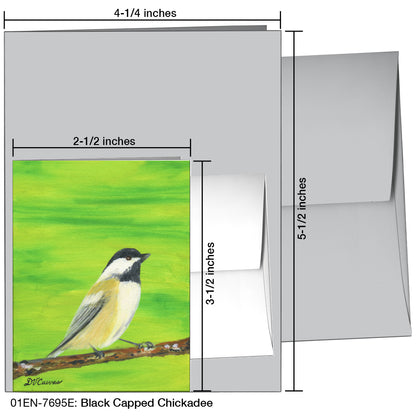 Black Capped Chickadee, Greeting Card (7695E)