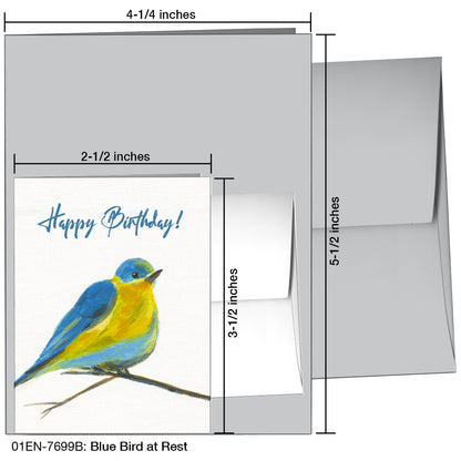 Blue Bird At Rest, Greeting Card (7699B)