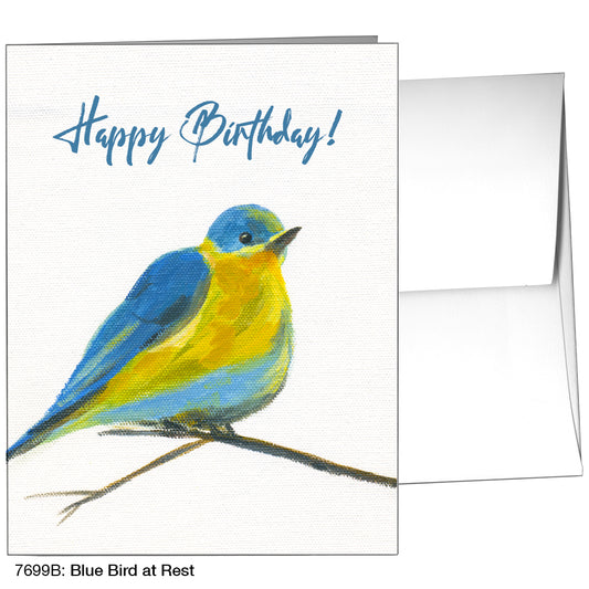 Blue Bird At Rest, Greeting Card (7699B)