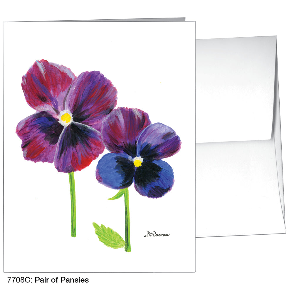 Pair Of Pansies, Greeting Card (7708C)