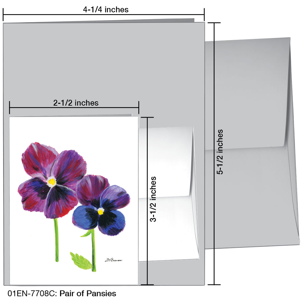 Pair Of Pansies, Greeting Card (7708C)