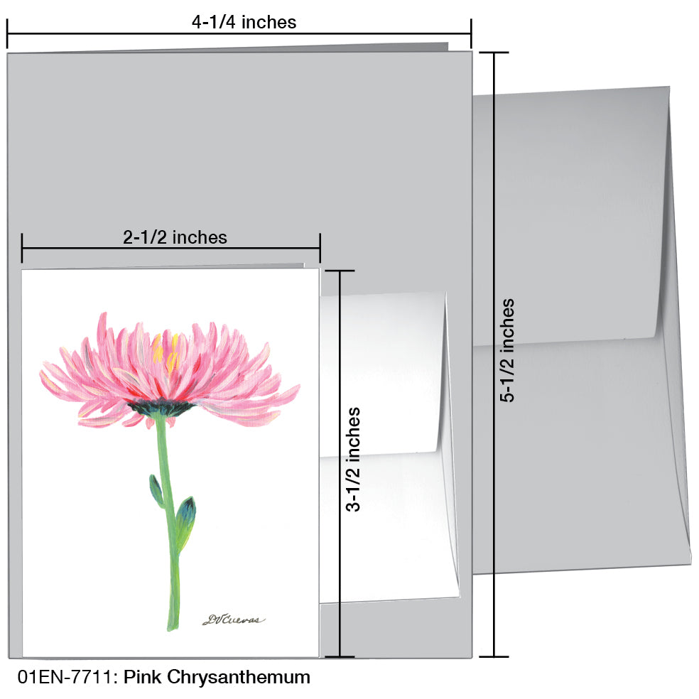 Pink Chrysanthemum, Greeting Card (7711)