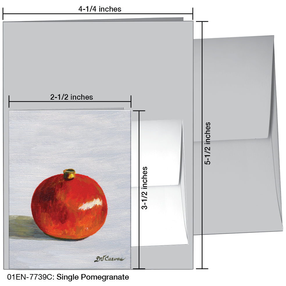 Single Pomegranate, Greeting Card (7739C)