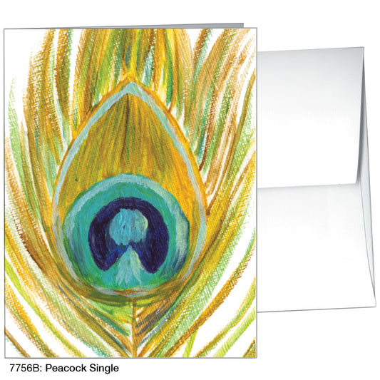 Peacock Single, Greeting Card (7756B)