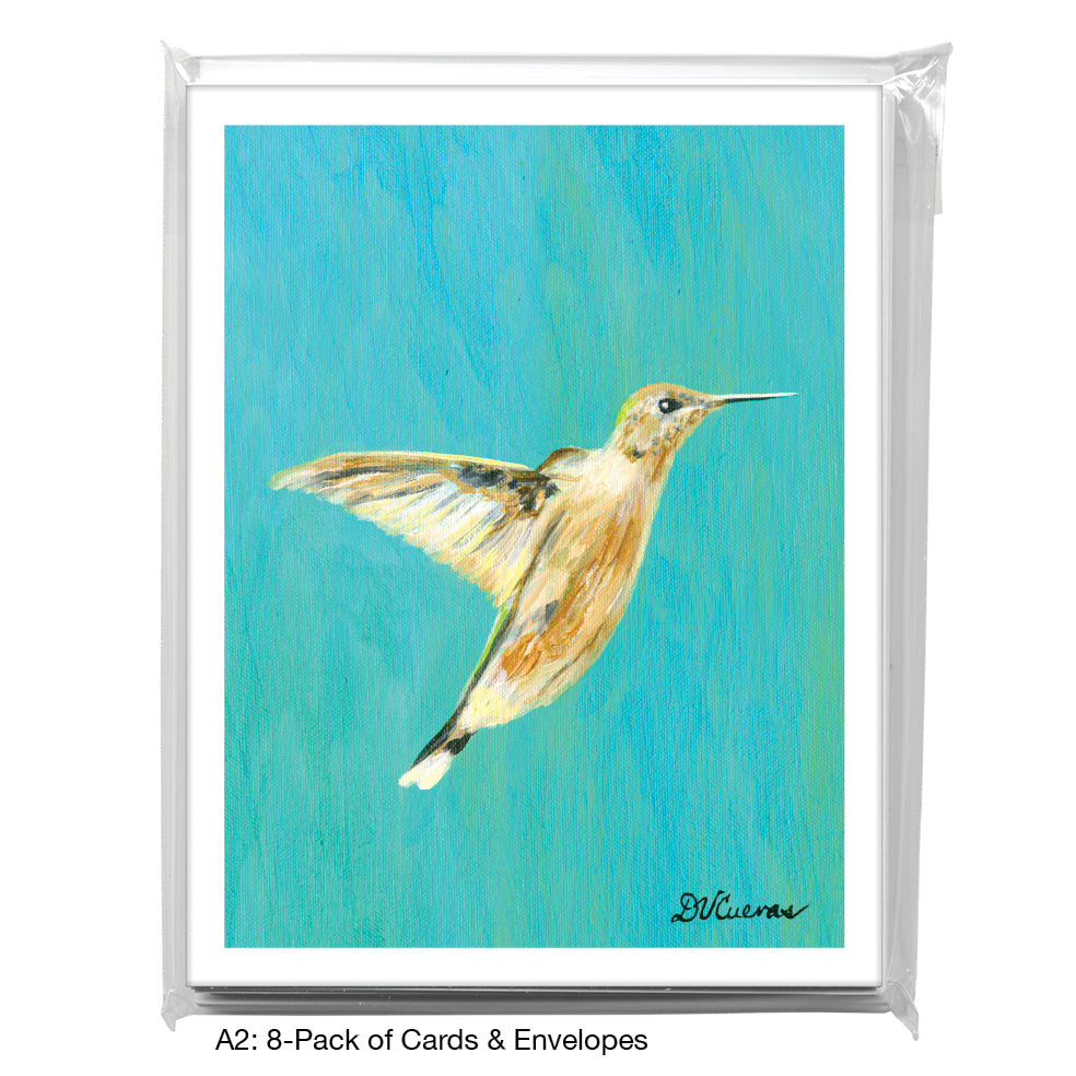 Wild Cherry With Hummingbird, Greeting Card (7758J)