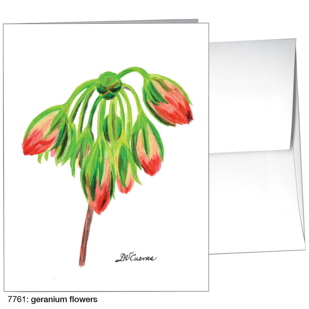 Geranium Flowers, Greeting Card (7761)