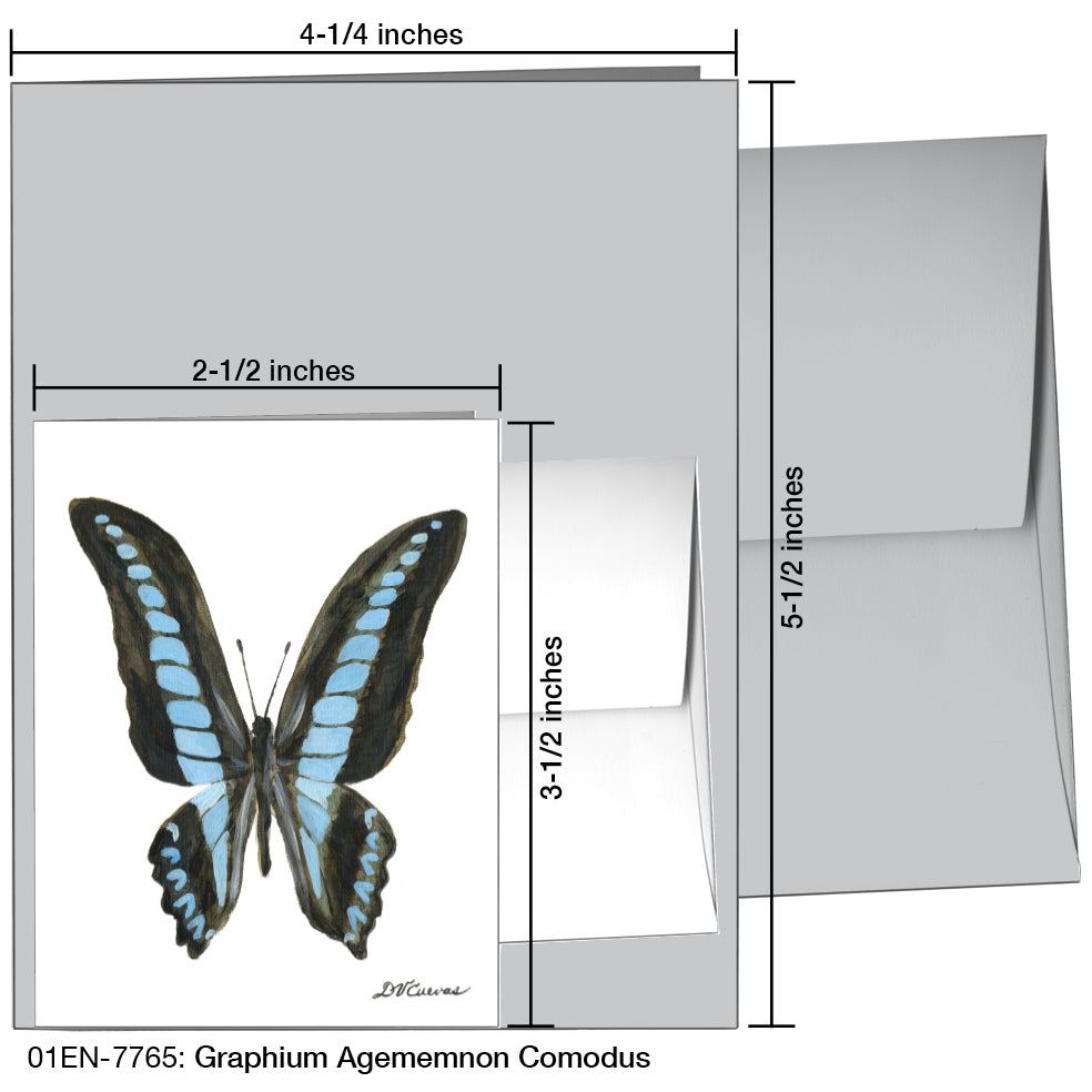 Graphium Agememnon Comodus, Greeting Card (7765)