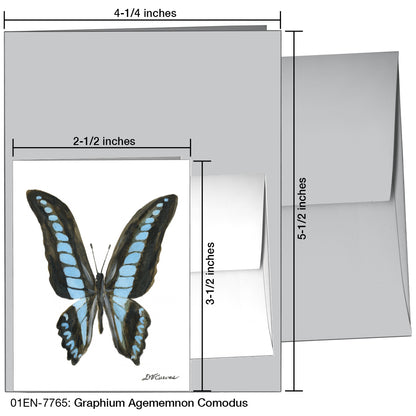 Graphium Agememnon Comodus, Greeting Card (7765)