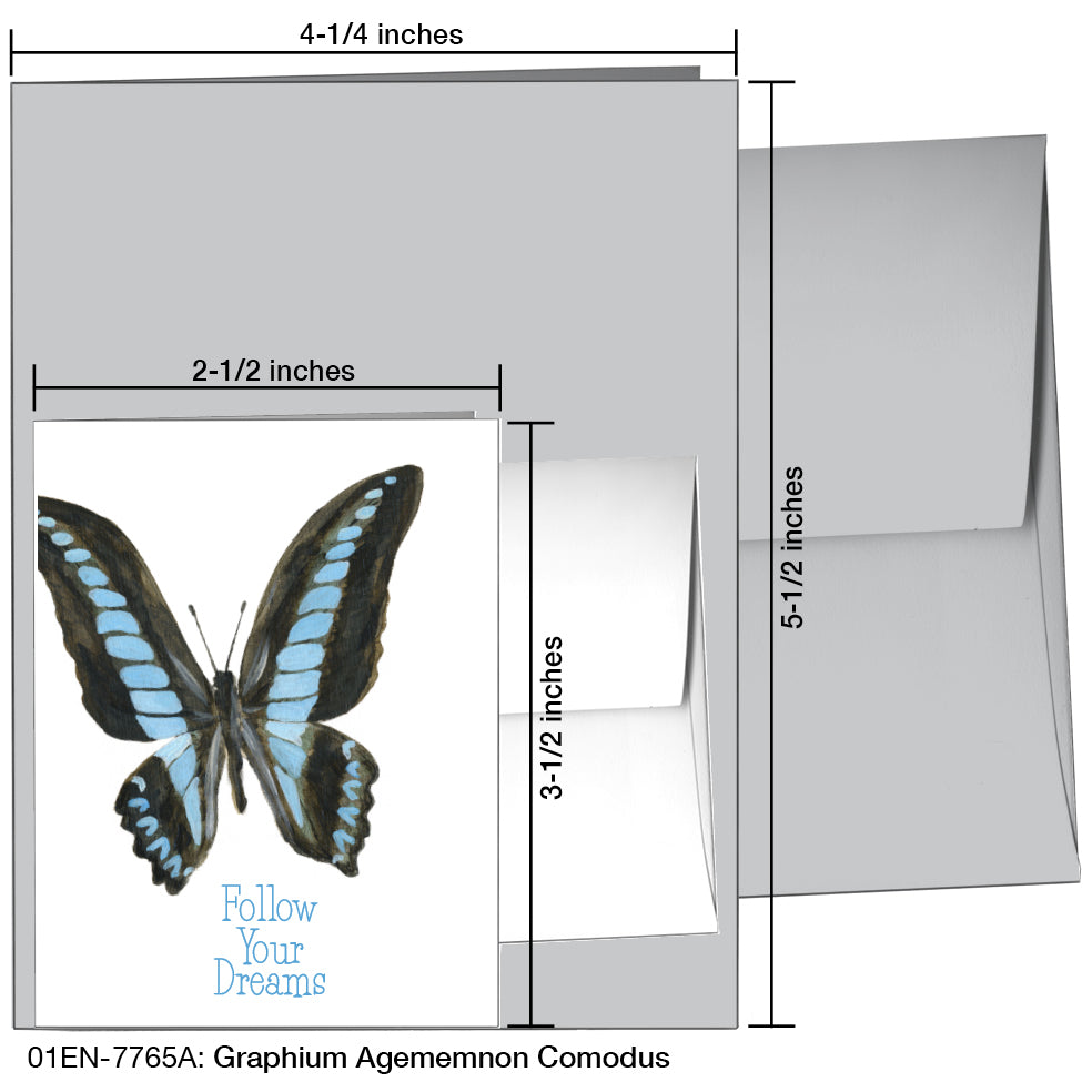 Graphium Agememnon Comodus, Greeting Card (7765A)