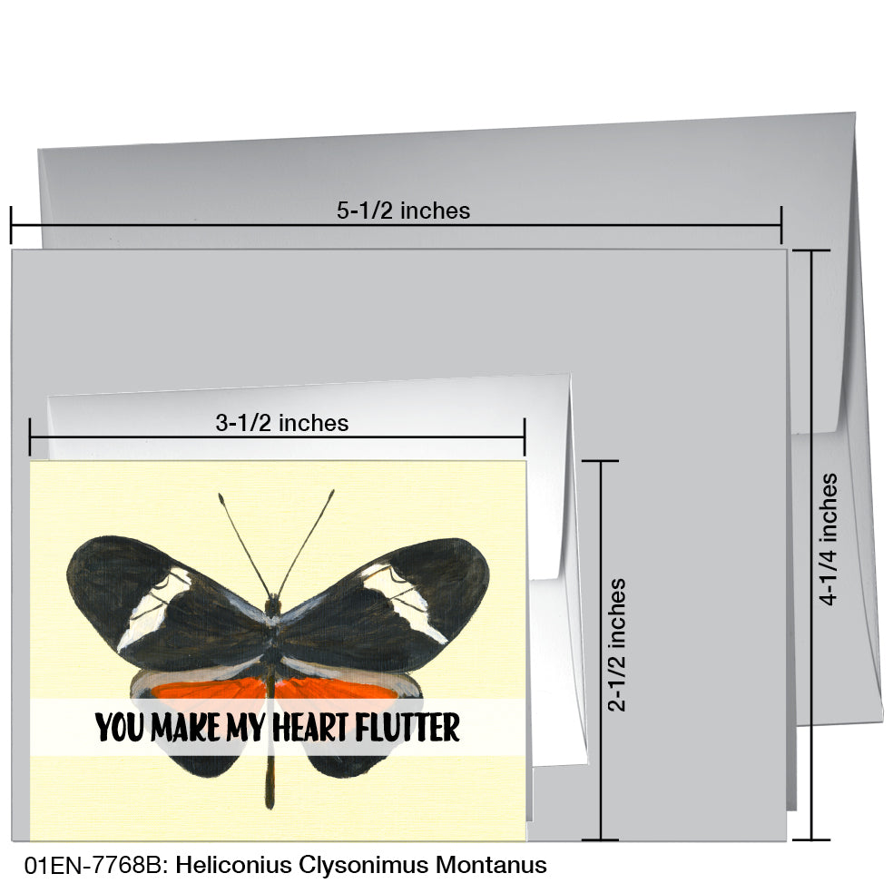 Heliconius Clysonimus Montanus, Greeting Card (7768B)