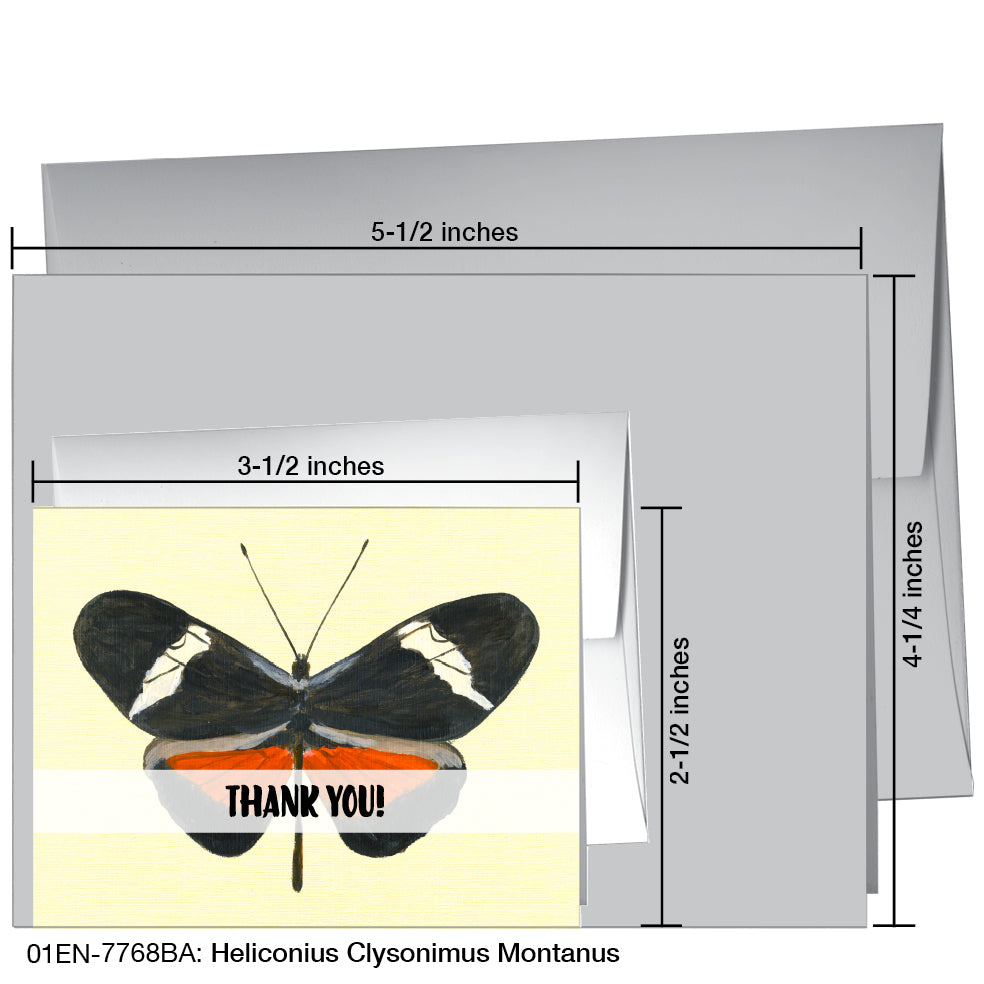 Heliconius Clysonimus Montanus, Greeting Card (7768BA)