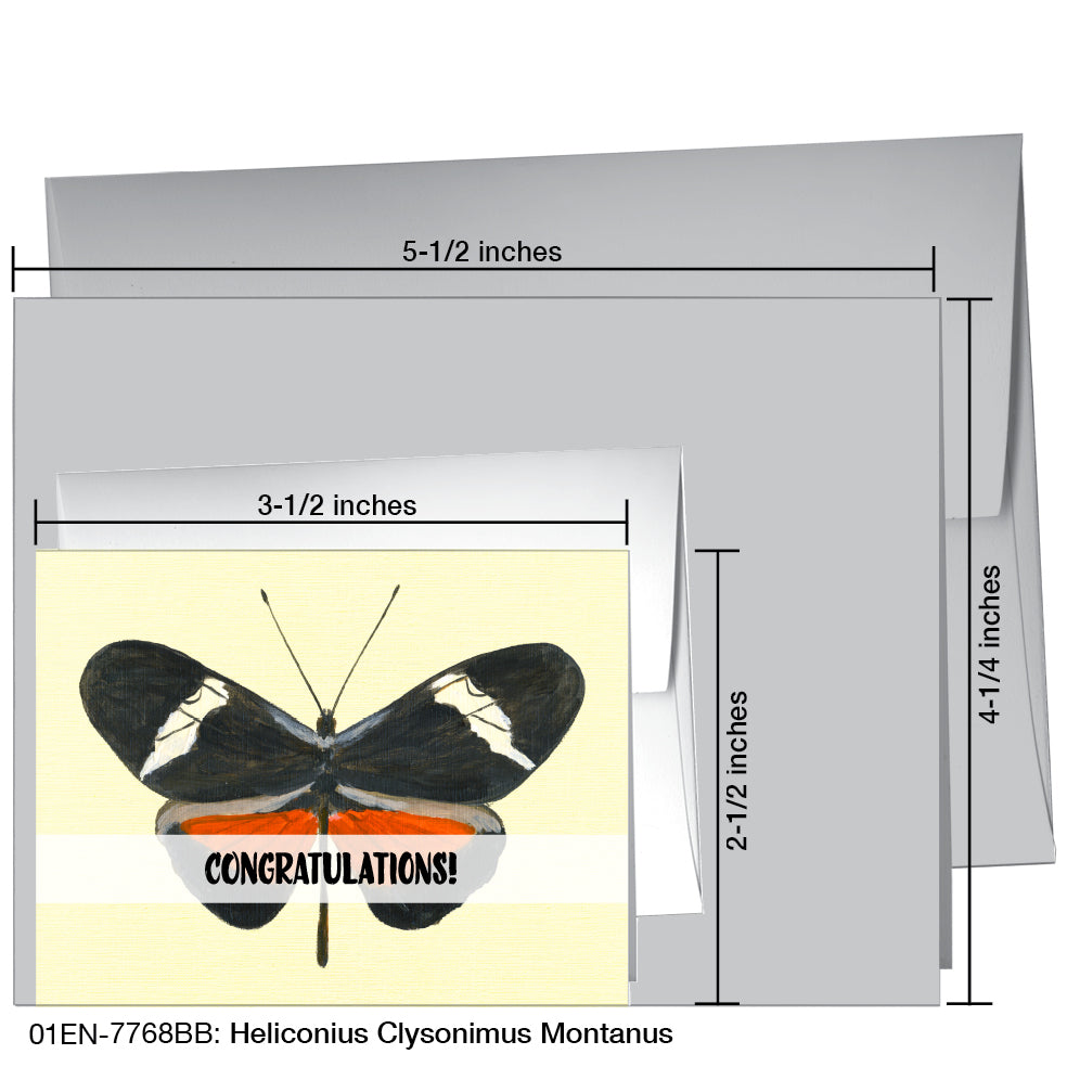 Heliconius Clysonimus Montanus, Greeting Card (7768BB)