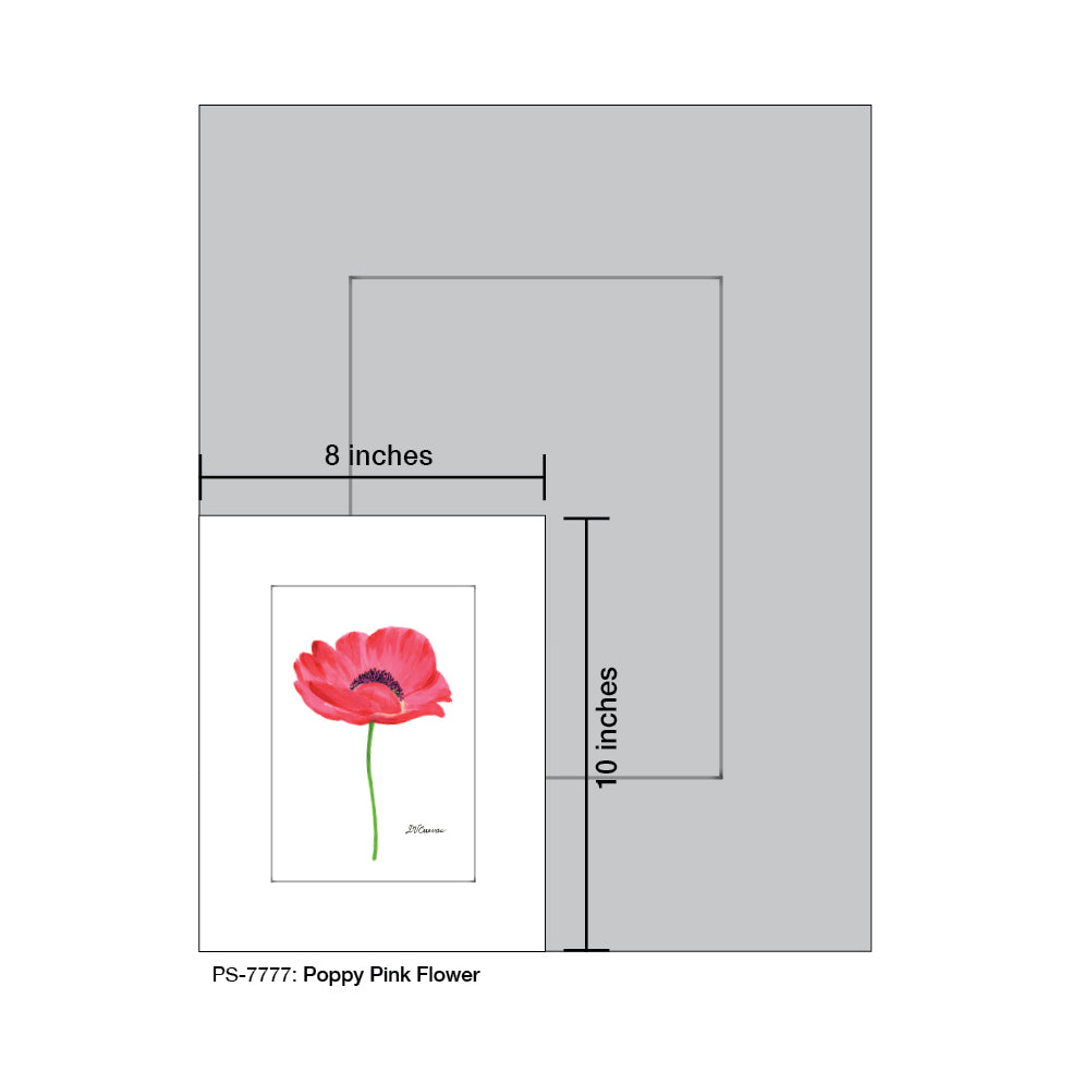 Poppy Pink Flower, Print (#7777)