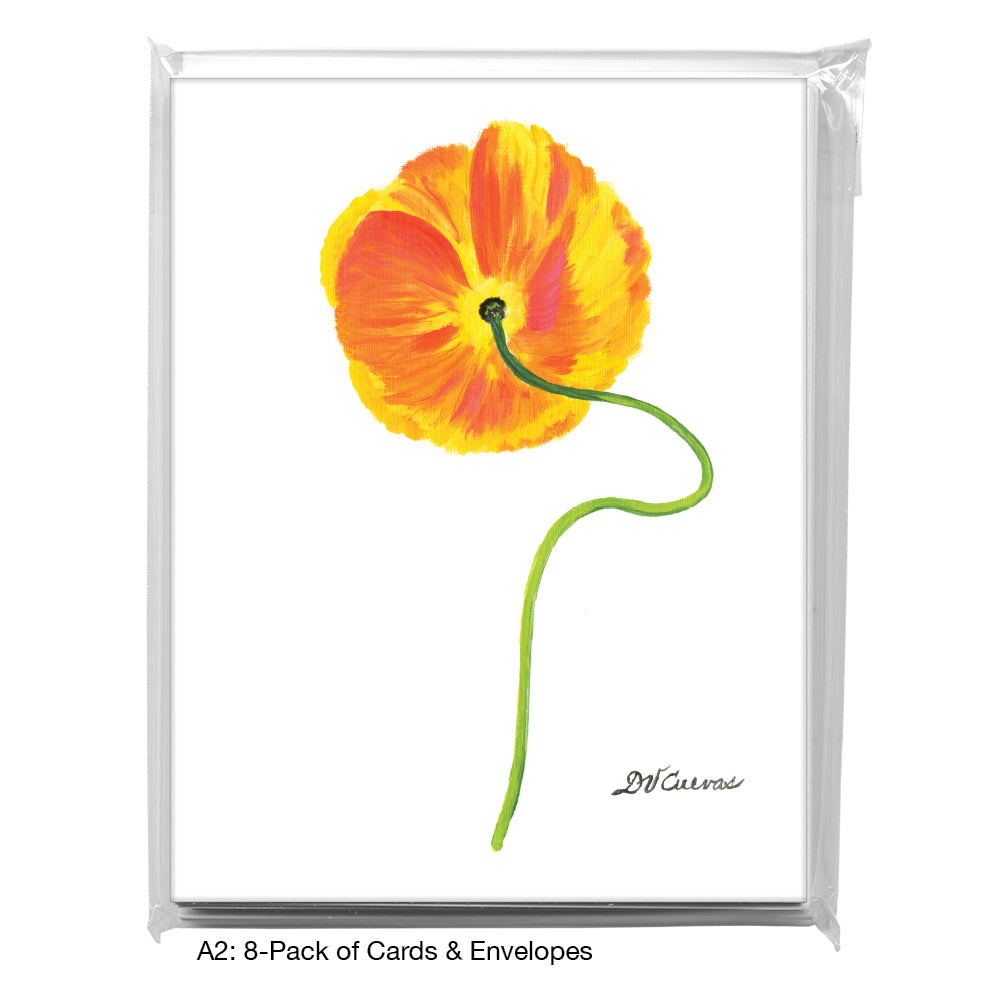 Poppy Yellow Orange, Greeting Card (7783)