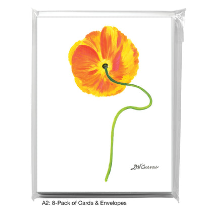 Poppy Yellow Orange, Greeting Card (7783)