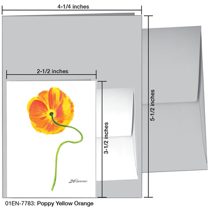 Poppy Yellow Orange, Greeting Card (7783)