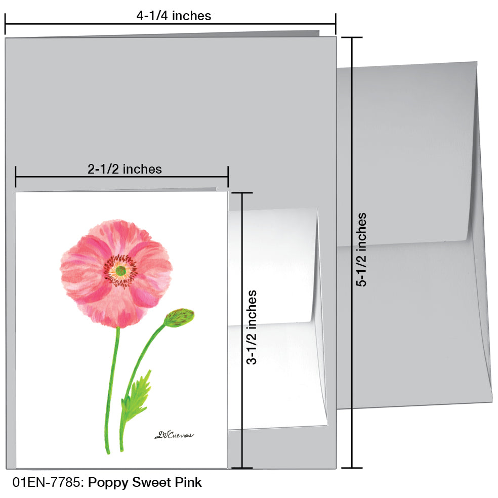 Poppy Sweet Pink, Greeting Card (7785)