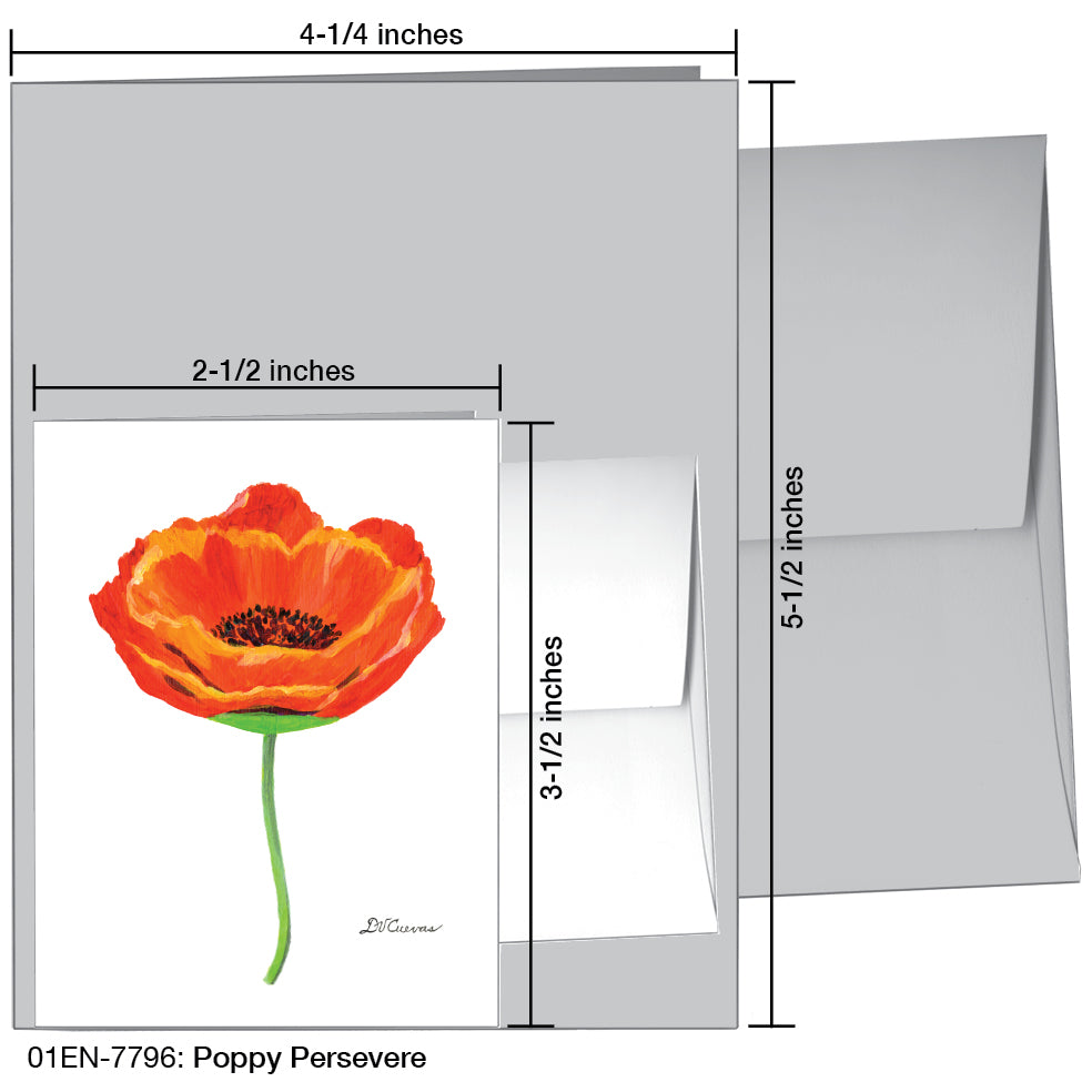 Poppy Persevere, Greeting Card (7796)