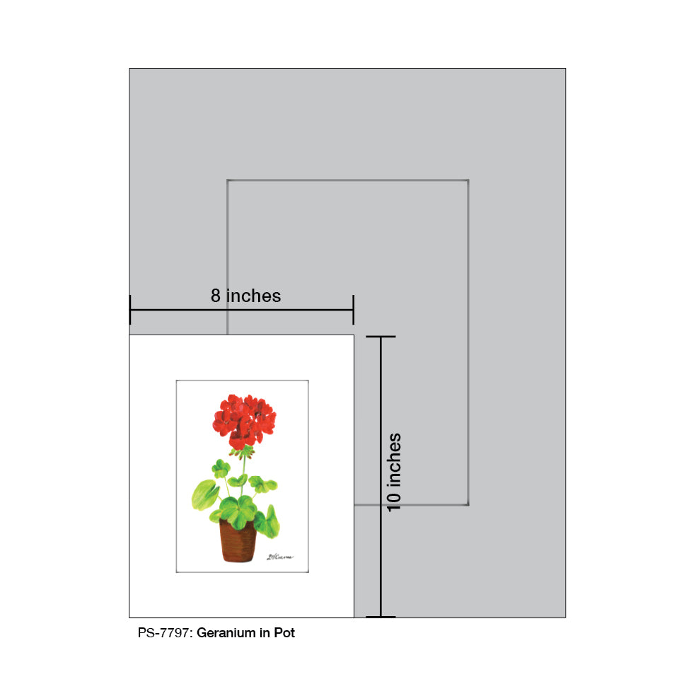 Geranium In Pot, Print (#7797)