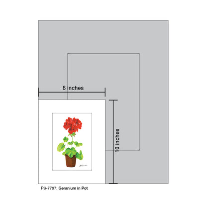 Geranium In Pot, Print (#7797)