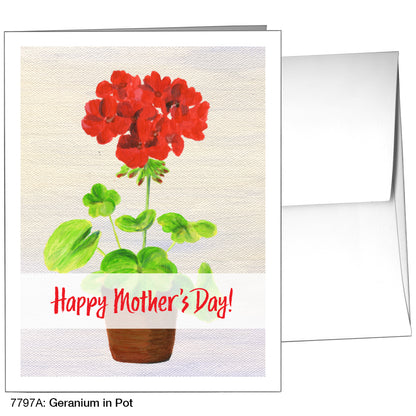 Geranium In Pot, Greeting Card (7797A)