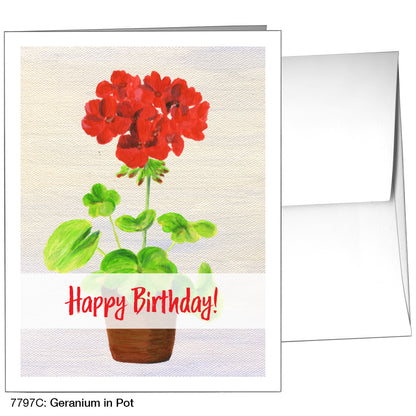 Geranium In Pot, Greeting Card (7797C)