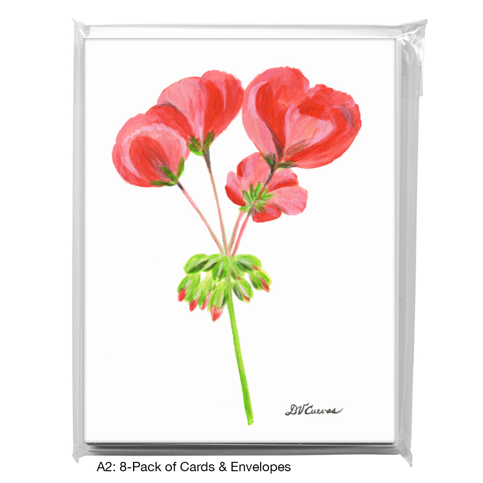 Geranium Blossoms, Greeting Card (7798)